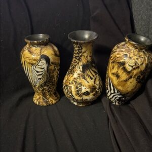 La Vie Animal Print Ceramic Vases Set